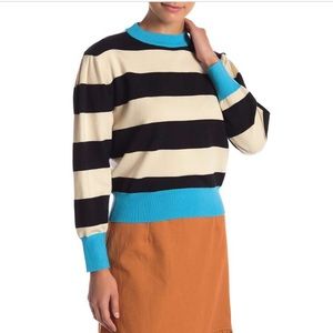 Codexmode Stripe Print Crew Neck Long Sleeve NWT